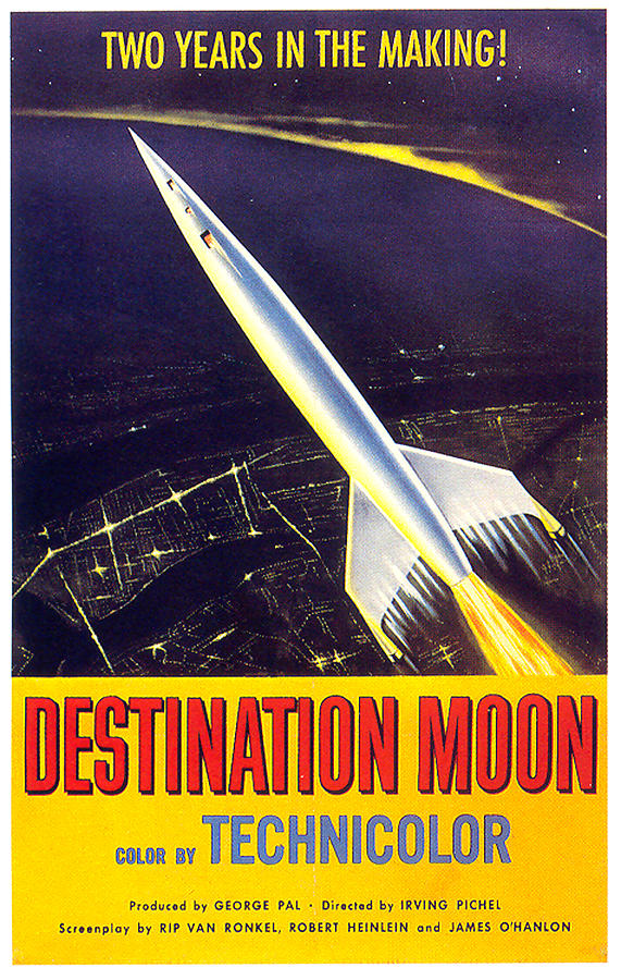 Space Mixed Media - Destination Moon poster 1950 by Movie World Posters