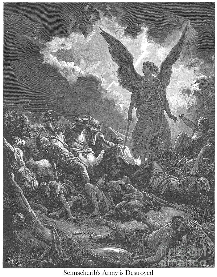 Destruction of the Army of Sennacherib by Gustave Dore v1 Drawing by ...