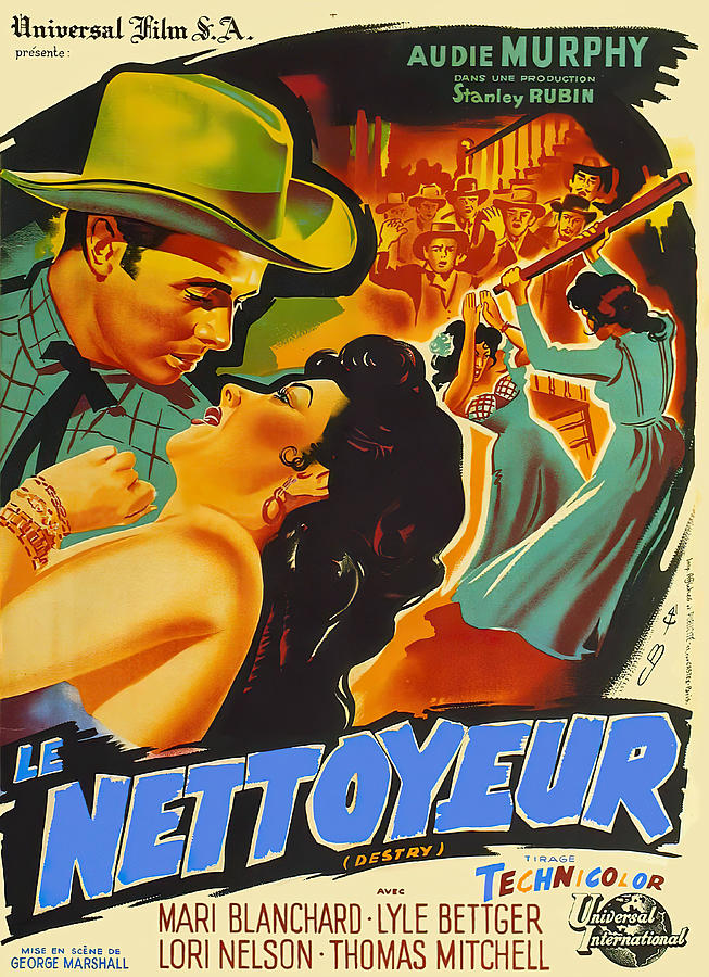Destry, 1954 - art by Constanin Belinsky  Mixed Media by Movie World Posters
