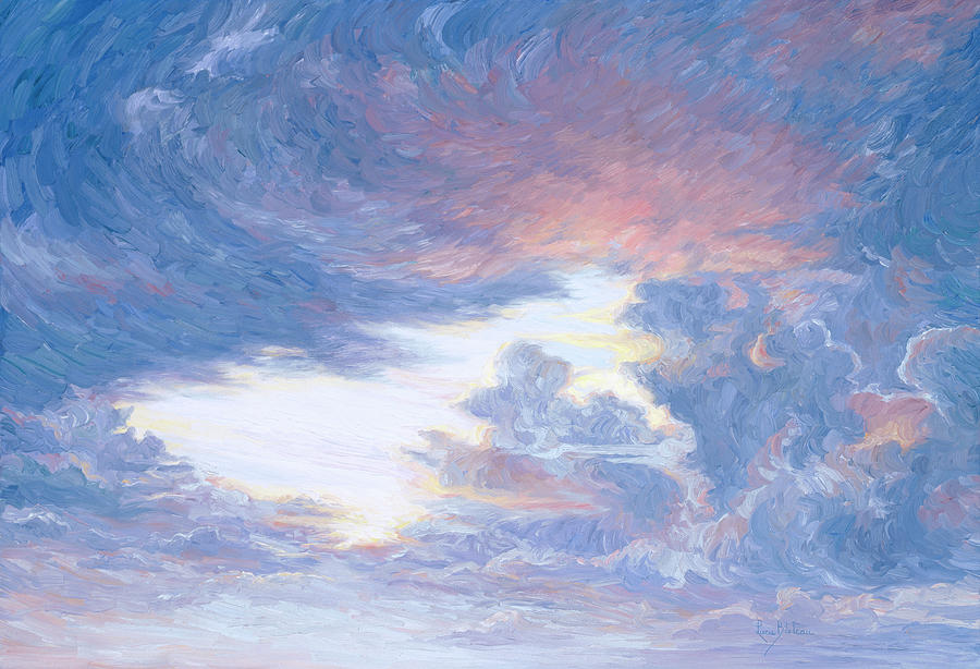 Sunset Painting - Detail - Above the Horizon by Lucie Bilodeau