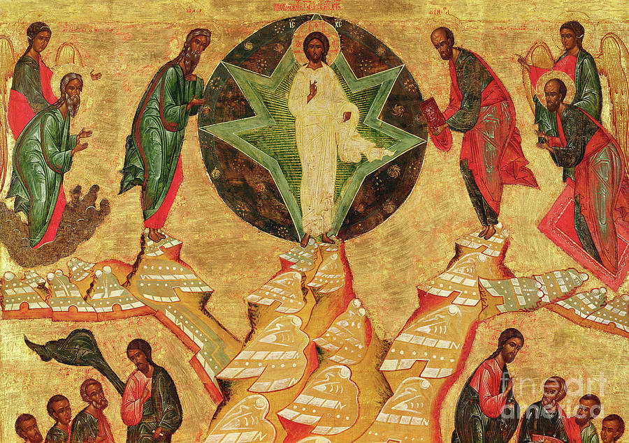 Detail from the Transfiguration Painting by Russian School