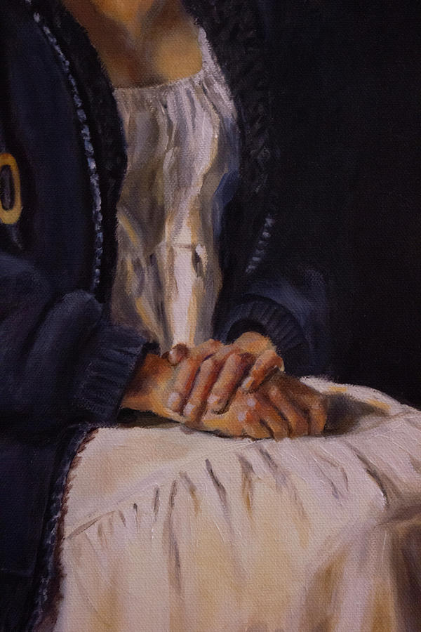 Detail Hands - Self-portrait Painting