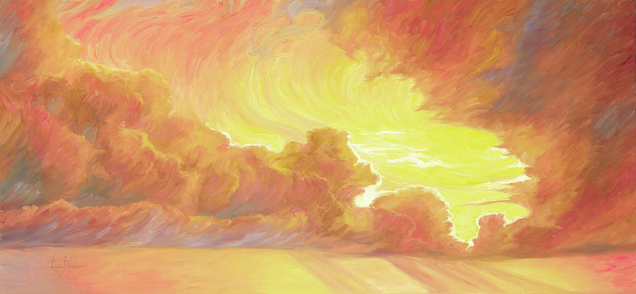 Sunset Painting - Detail Lighter - Opening Sky by Lucie Bilodeau