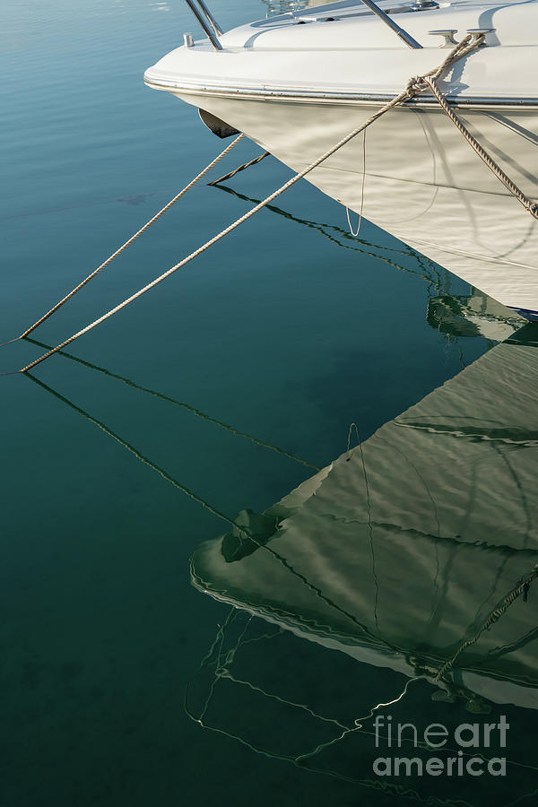 Detail of a boat and its reflection in the seawater Photograph by Adriana Mueller