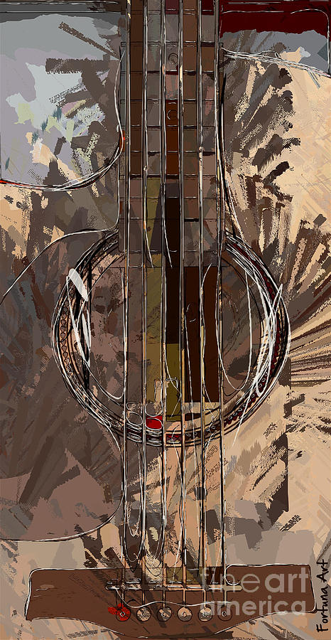 Detail of Bellucci Guitar Digital Art by Dragica Micki Fortuna - Fine ...