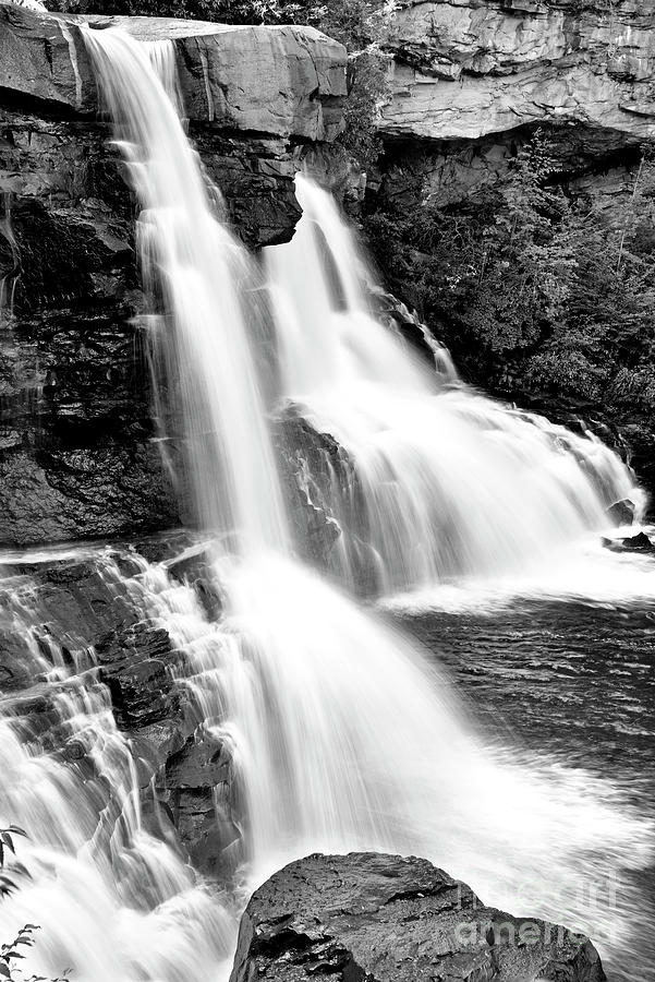 detail of Blackwater Falls - West Virginia - black and white Photograph ...