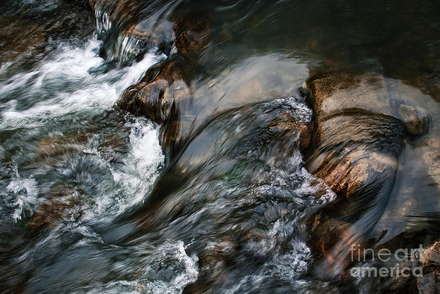 Detail Of Fast Flowing Dark River Photograph