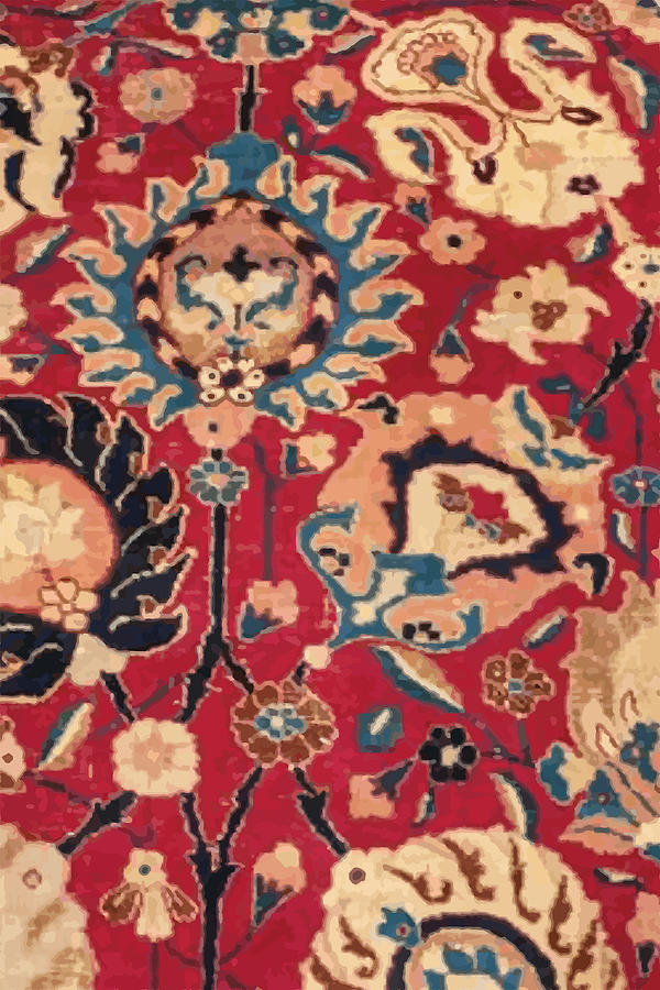 Vintage Digital Art - Detail of Safavid Imperial Carpet by Vicky Brago-Mitchell