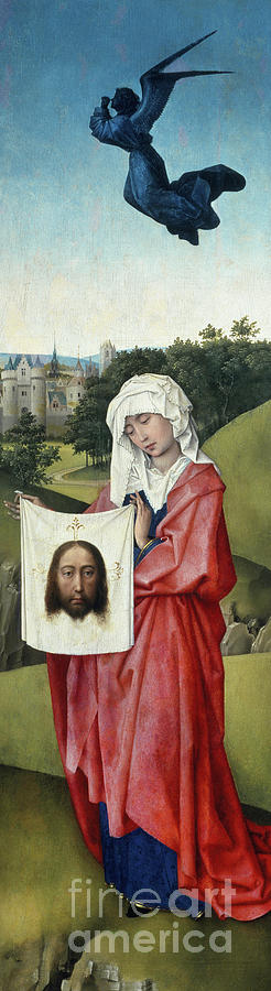 Detail of Saint Veronica and an angel Painting by Rogier van der Weyden