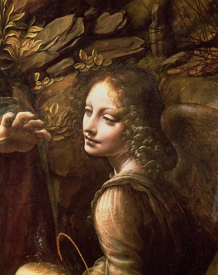 Detail of the Angel from Th Painting by Leonardo da Vinci - Pixels Merch