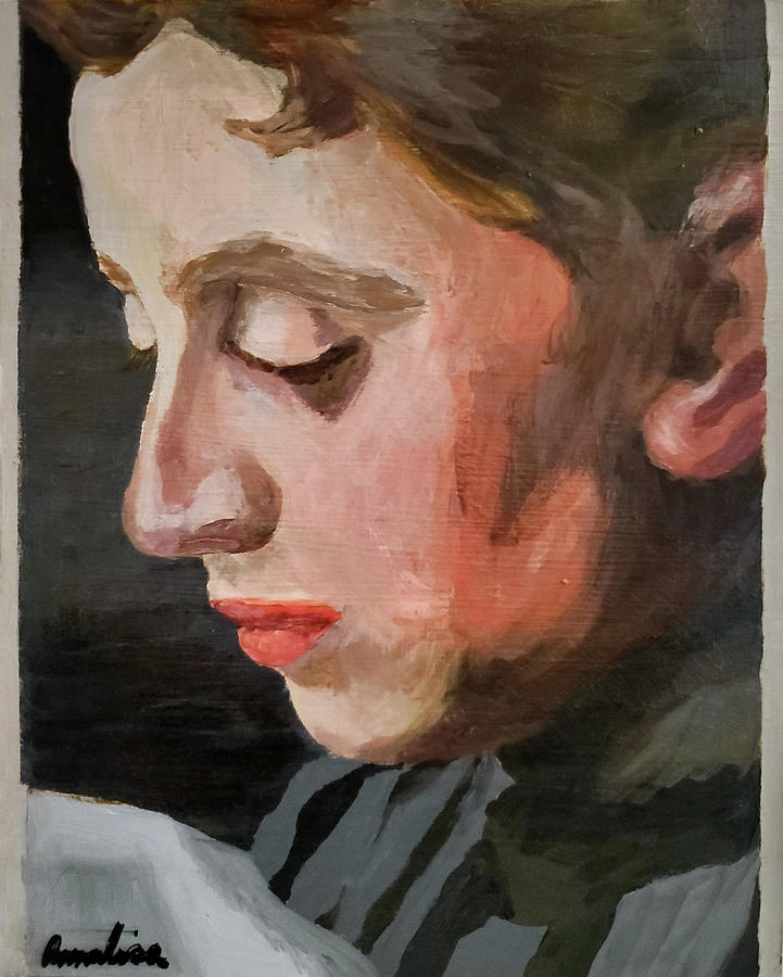 Detail Study Emma Zorn Reading Painting by Annalisa Rivera-Franz
