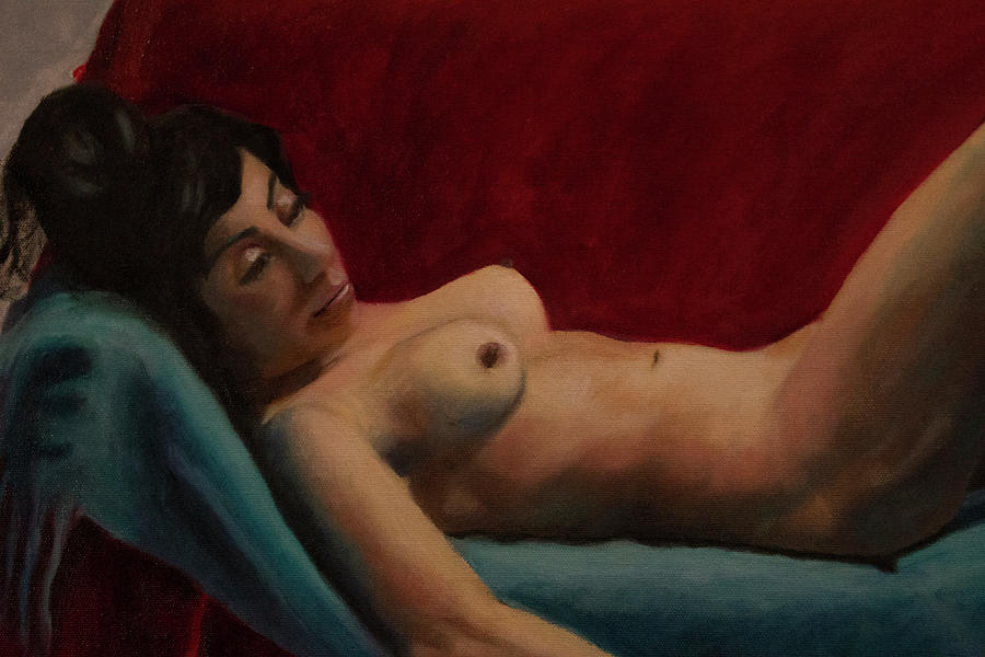 Detail - Woman On Couch Painting