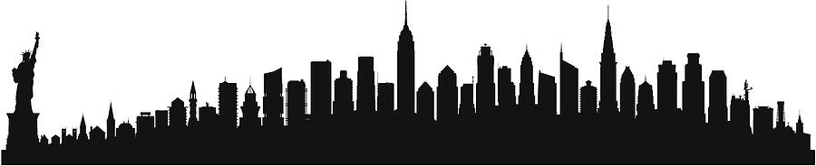 Detailed New York Skyline (Each Building is Moveable and Complete) Drawing by Leontura