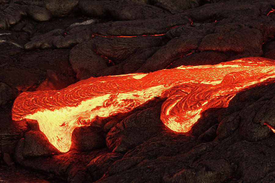 Lava Photograph - Details of an active lava flow by Ralf Lehmann Lava Photograph - Details of an active lava flow by Ralf Lehmann