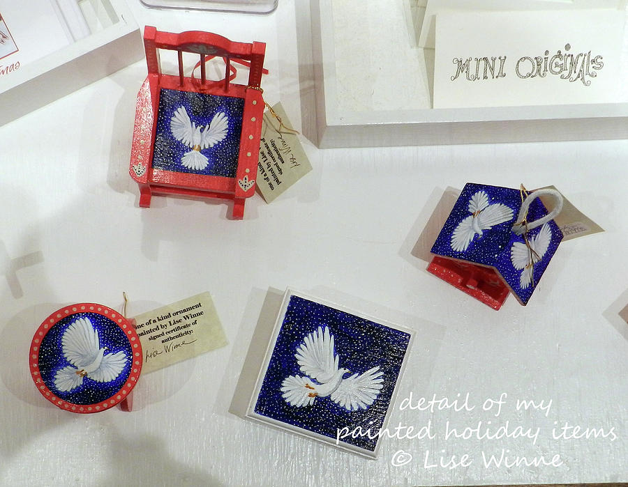 Details of some of the hand painted trinkets and ornaments I make Mixed Media by Lise Winne