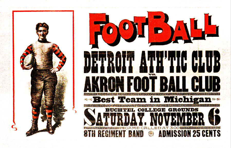 Detroit Athletic Club vs Akron Football Club circa 1895 Painting by Peter Ogden