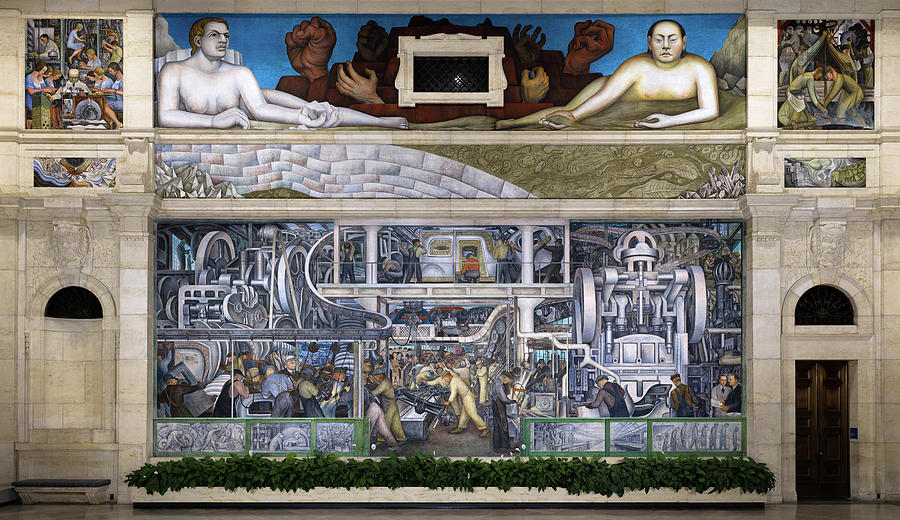 Detroit Industry, South Wall, date 1932-1933 Painting by Diego Rivera ...