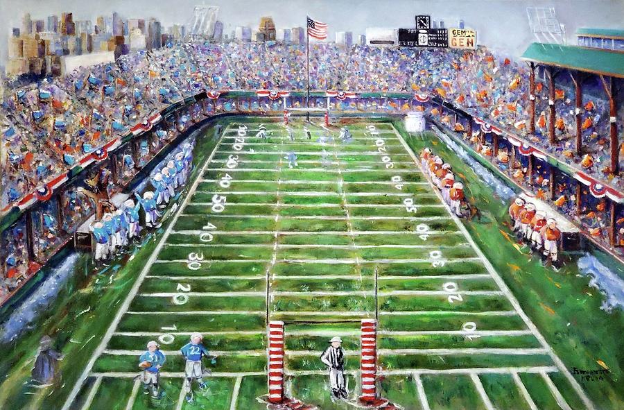 Go Detroit Lions - Won 1953 NFL Championship  Painting by Bernadette Krupa