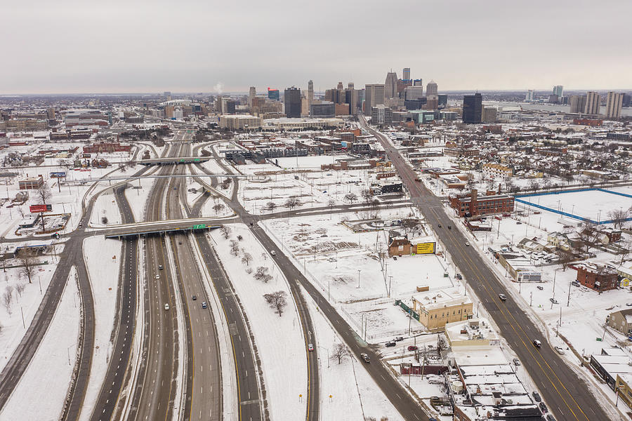 Detroit looking down 696 and Michigan  Photograph by John McGraw