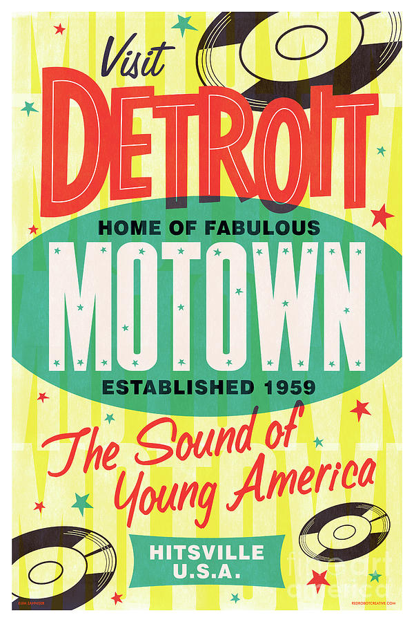 Detroit Motown Poster Digital Art by Jim Zahniser