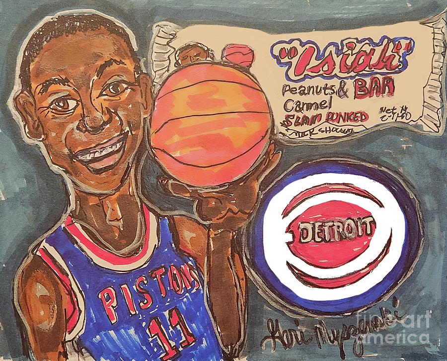 Detroit Pistons Isiah Thomas Mixed Media By Geraldine Myszenski - Fine ...