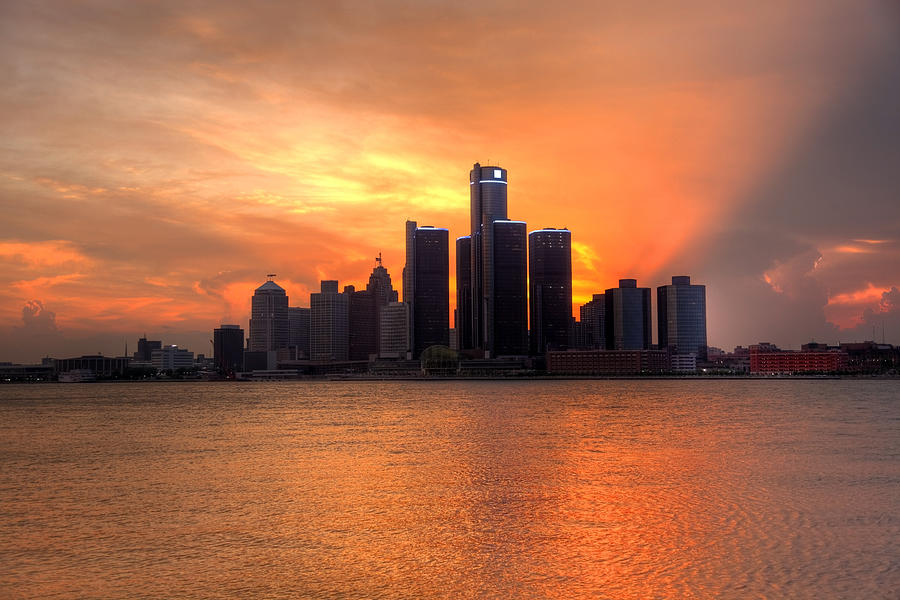 Detroit Sunset Photograph by DenisTangneyJr