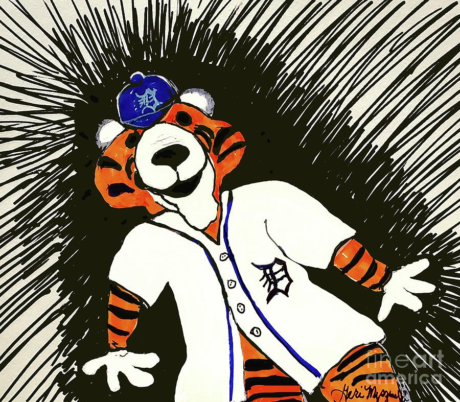 Detroit Tigers Paws Mascot Mixed Media