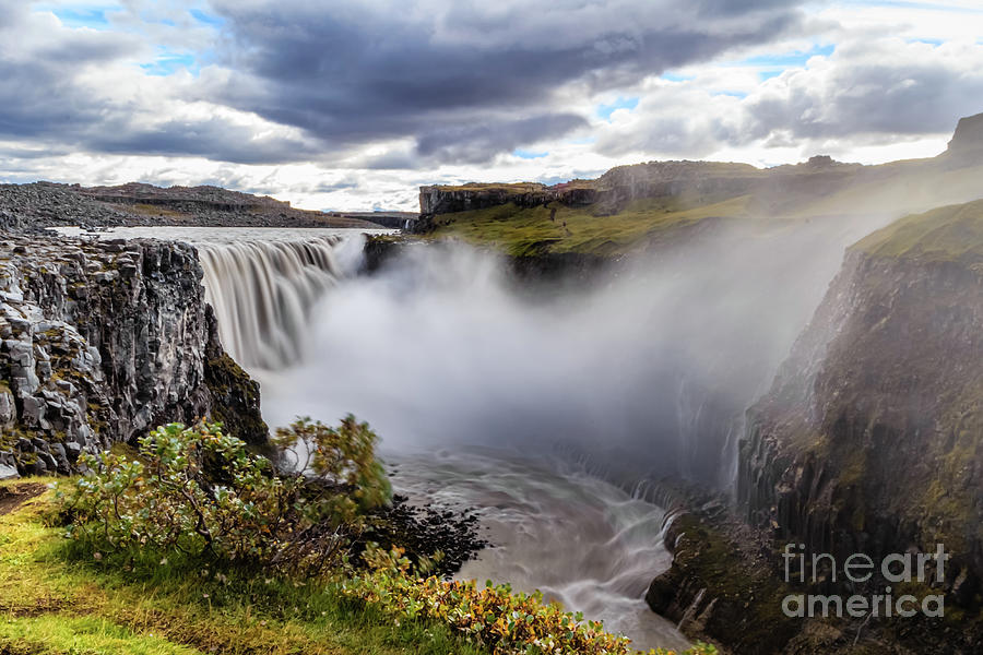 Fall Photograph - Dettifoss waterfall, Iceland by Lyl Dil Creations