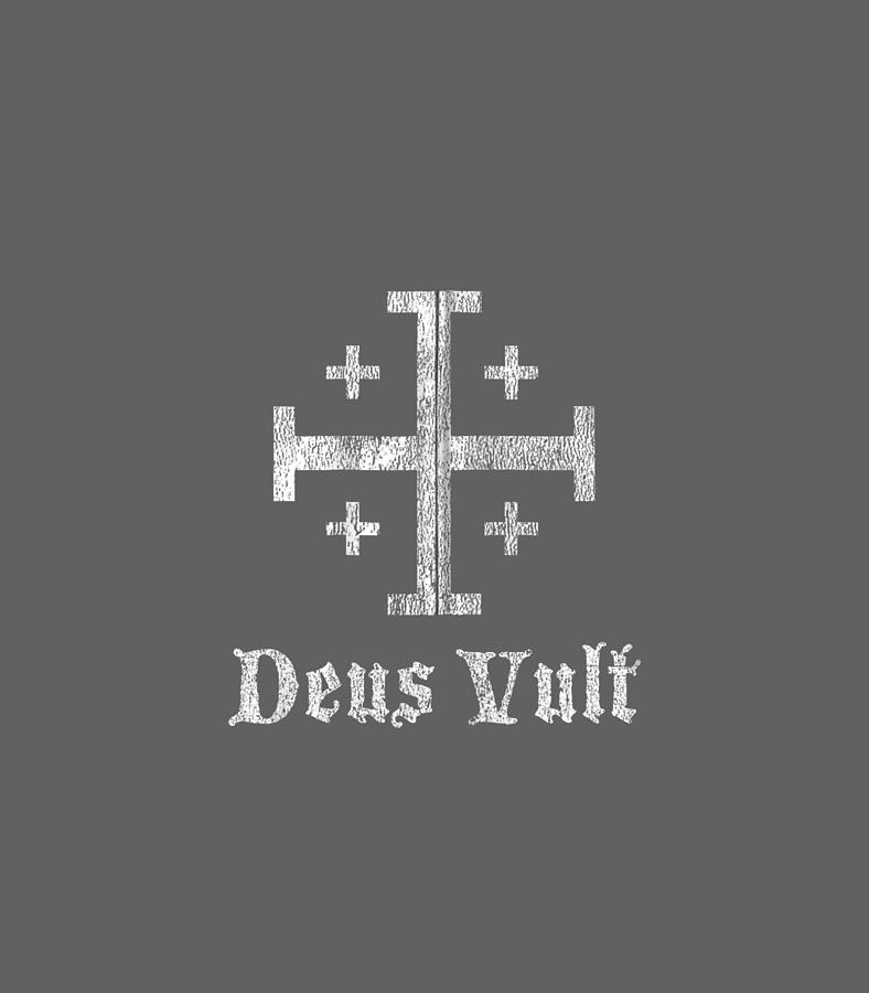 Deus Vult Crusader Shield Cross Digital Art by Xzavim Perry - Fine Art ...