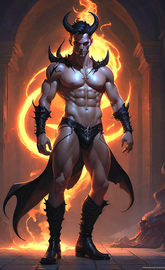 Fantasy Digital Art - Devil 5 by Barroa Artworks