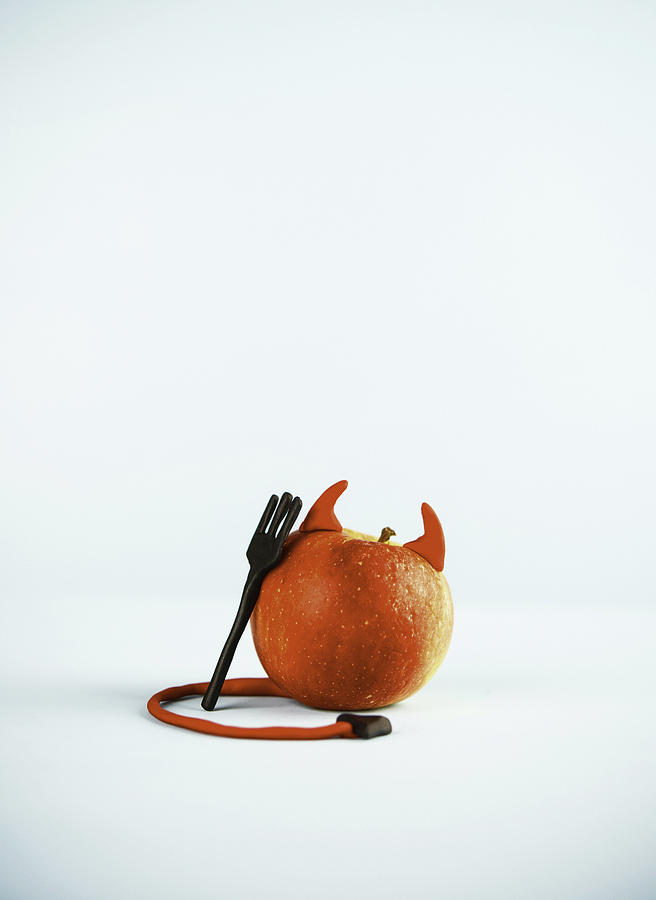 Devil Apple Food Character Photograph by Catherine Lane