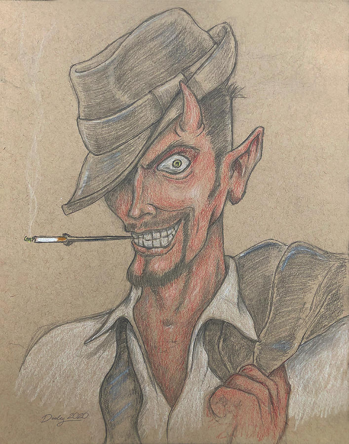 Devil With a Jaunty Hat Drawing by Shawn Dooley