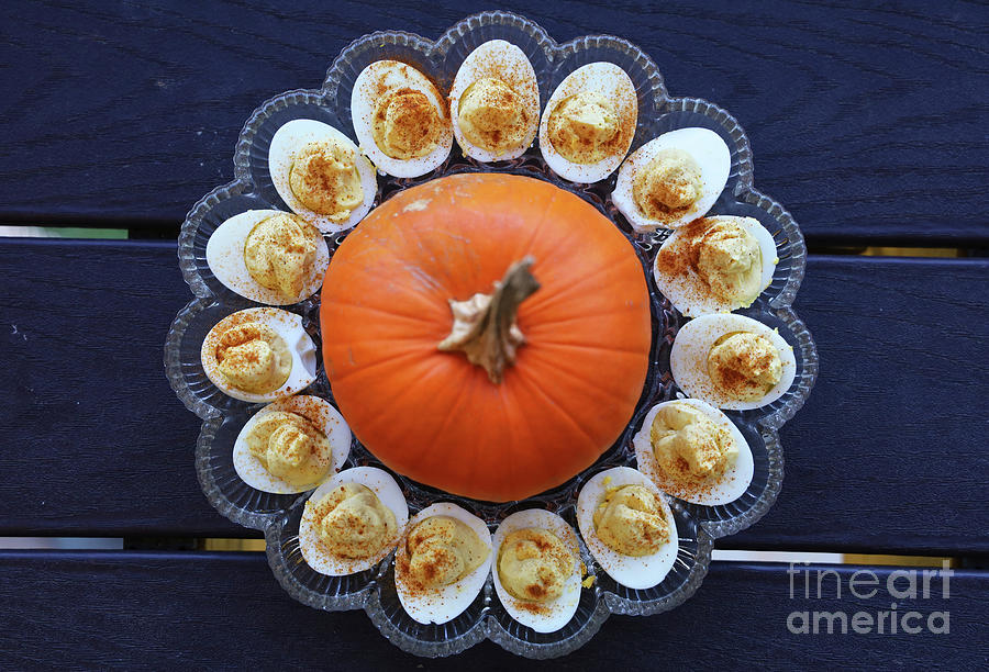 Deviled Eggs And Pumpkin 2850 Photograph