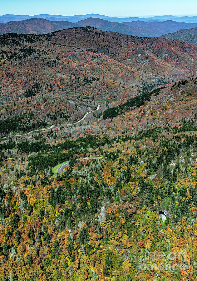 Devils Courthouse along the Blue Ridge Parkway Aerial Photo Photograph by David Oppenheimer