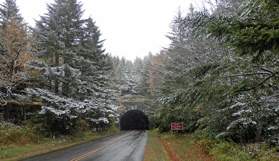 Devils Courthouse Tunnel in the Snow Photograph by Duane McCullough