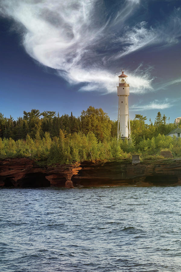 Devils Island Lighthouse Photograph by Patti Deters