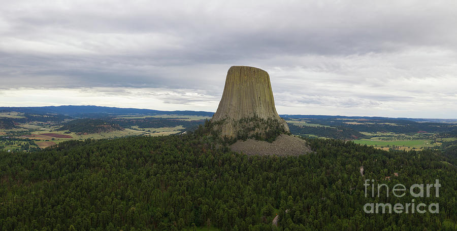 Devils Tower Aerial View  Photograph by Michael Ver Sprill
