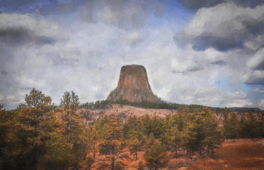 Devils Tower Painting Painting by Dan Sproul