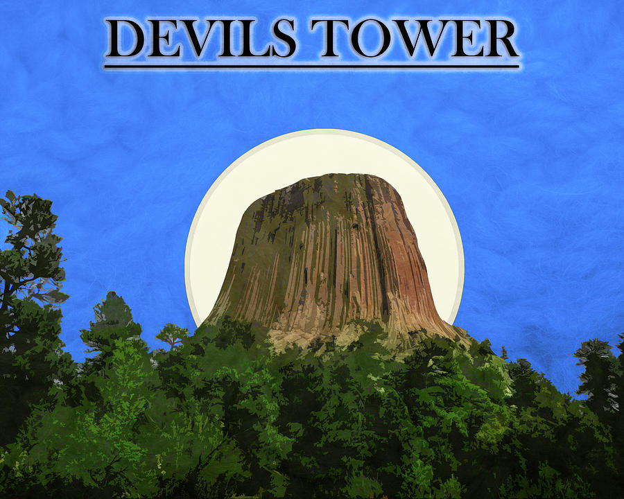 Devils Tower Park Poster Digital Art by Dan Sproul