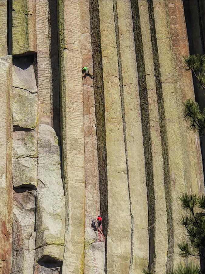Devils Tower Rock Climbers Photograph