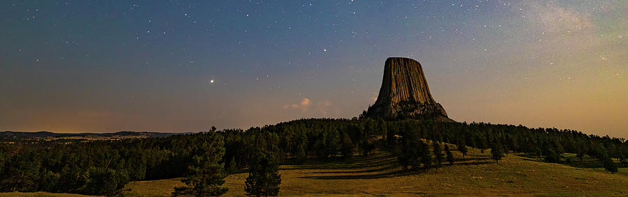 Devils Tower Under the Stars Photograph by Stephen Stookey