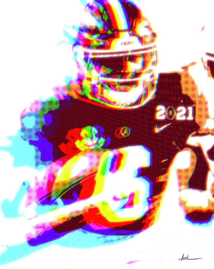 Alabama Painting - DeVonta Smith Blur by Jack Bunds Alabama Painting - DeVonta Smith Blur by Jack Bunds