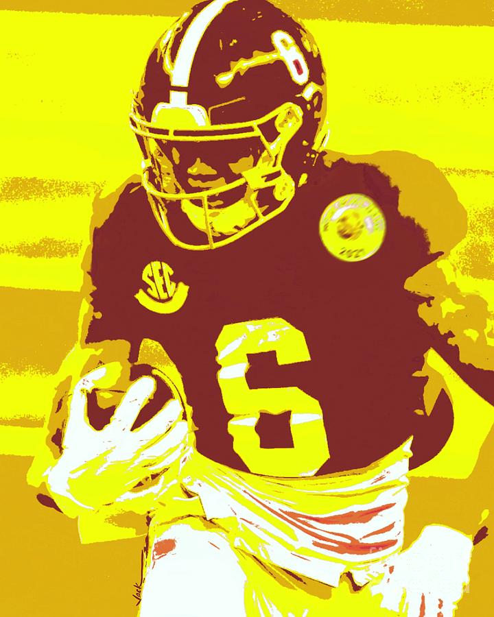 Alabama Painting - DeVonta Smith by Jack Bunds Alabama Painting - DeVonta Smith by Jack Bunds