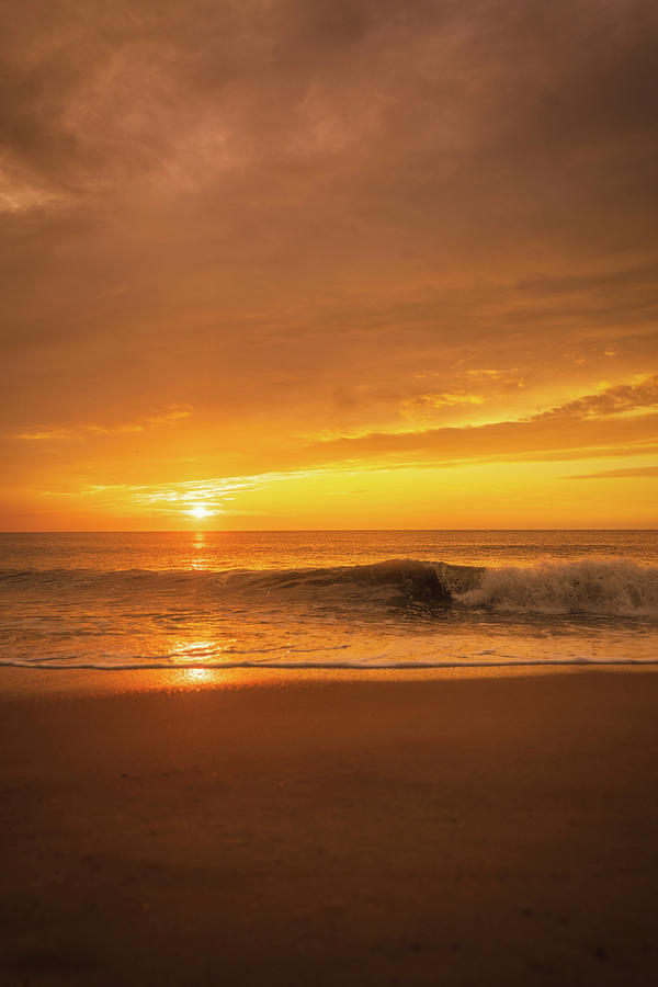 Dewey Beach Sunrise Sand Ocean and Sky Photograph by Jason Fink