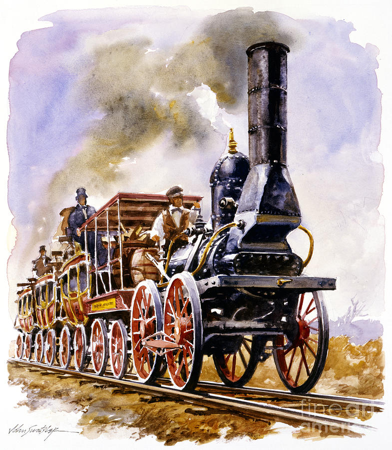 Dewitt Clinton Locomotive Painting by John Swatsley