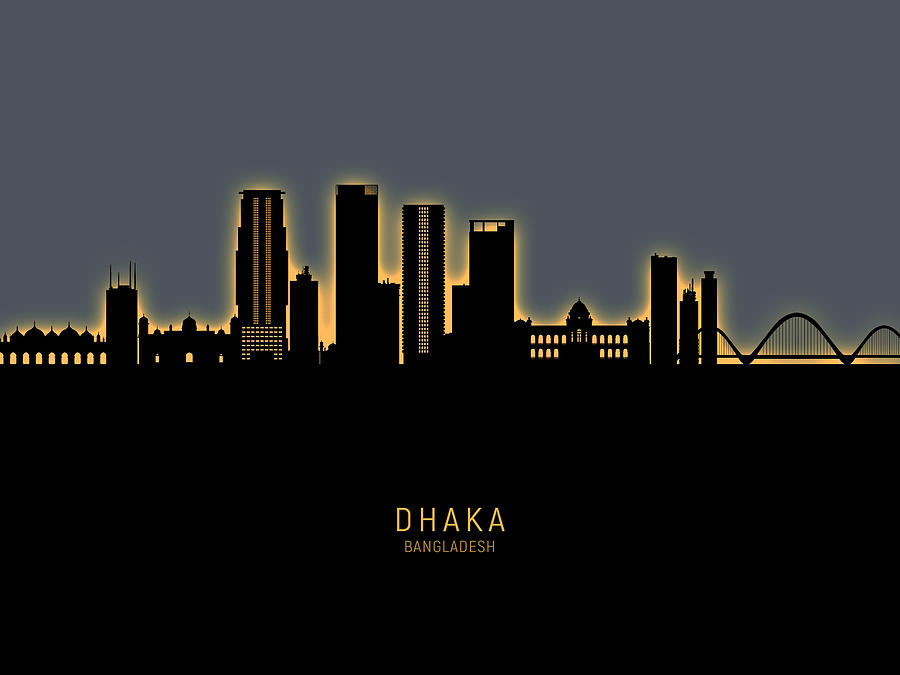 Dhaka Bangladesh Skyline #50 Digital Art by Michael Tompsett