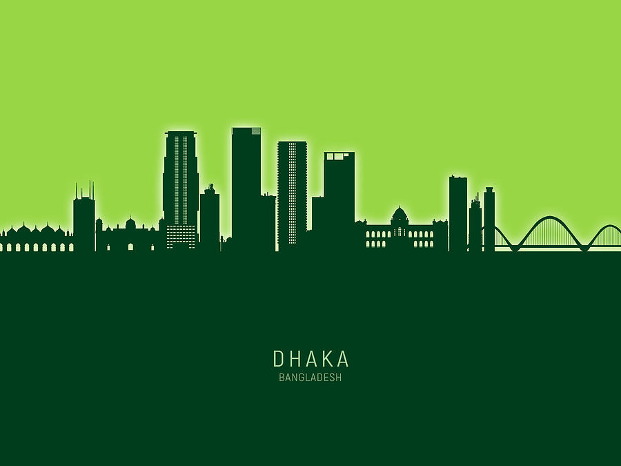 Dhaka Bangladesh Skyline #54 Digital Art by Michael Tompsett