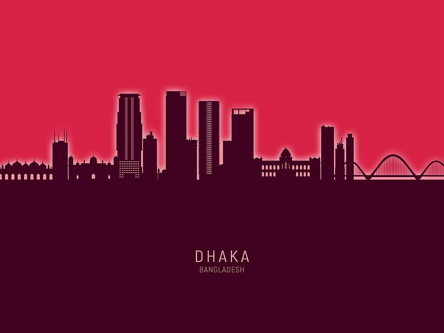 Dhaka Bangladesh Skyline #56 Digital Art by Michael Tompsett
