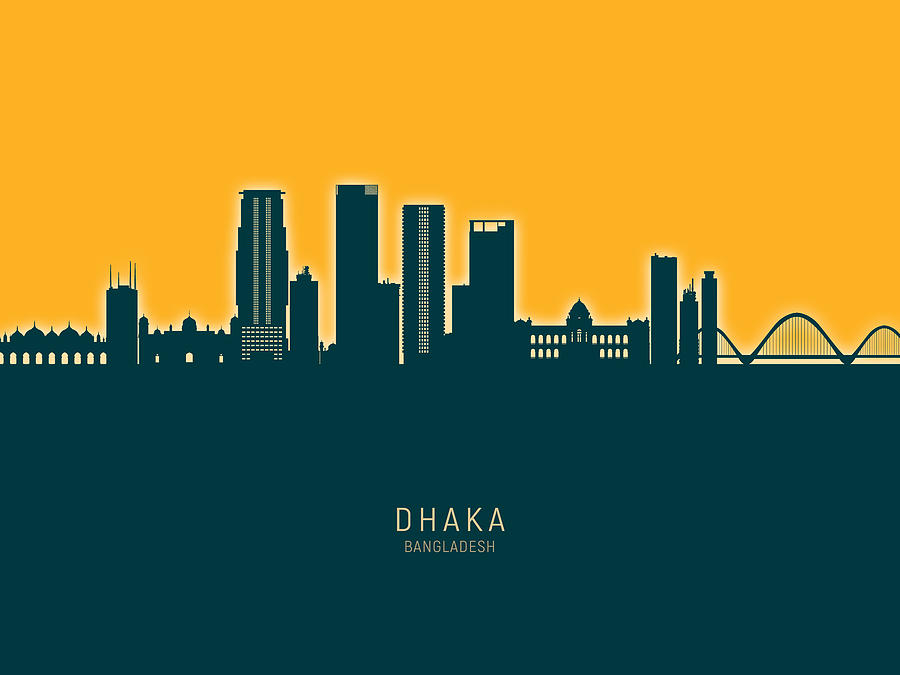 Dhaka Bangladesh Skyline #57 Digital Art by Michael Tompsett