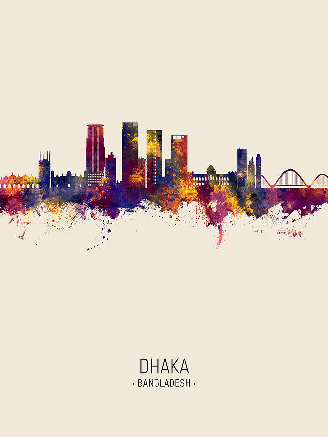 Dhaka Bangladesh Skyline #60 Digital Art by Michael Tompsett